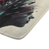 Boho abstracte kunst met meisjesgezicht snijplank (Hoek)