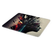 Boho abstracte kunst met meisjesgezicht snijplank (Hoek)