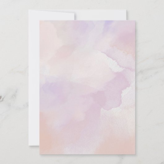 Boho Abstracte Lavendel Paarse Waterverf bruiloft Kaart (Achterkant)