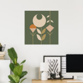 Boho Abstracte Lelie Poster (Thuiskantoor)