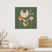 Boho Abstracte Lelie Poster (Keuken)