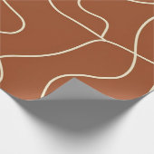 Boho Abstracte Lijn Kunst Inpakpapier | Terracotta (Hoek)