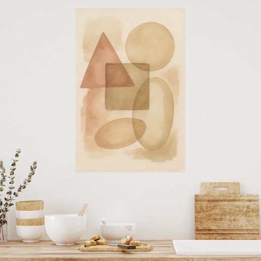Boho Abstracte Minimalistische Wandkunst Poster (Keuken)