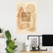 Boho Abstracte Minimalistische Wandkunst Poster (Thuiskantoor)