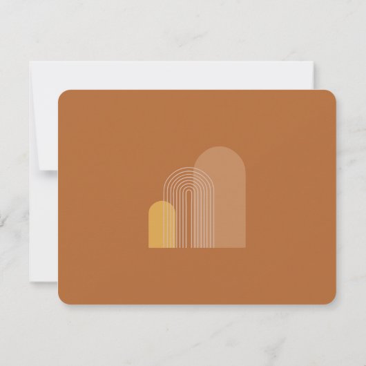 Boho Abstracte Modern Couple Monogram Initialen Notitiekaartje (Achterkant)