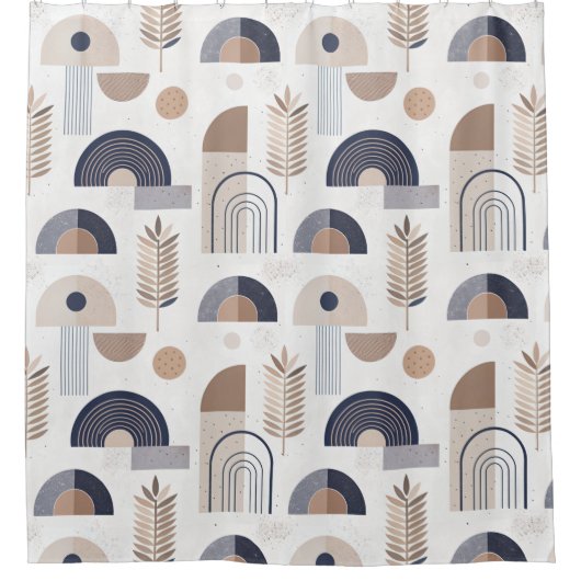 Boho Abstracte moderne geometrische slaapzaal Douchegordijn (Voorkant)