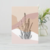 Boho Abstracte Moderne Succulent Feestdagenkaart (Staand voorkant)