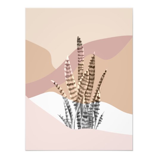 Boho Abstracte Moderne Succulent Foto Afdruk (Voorkant)