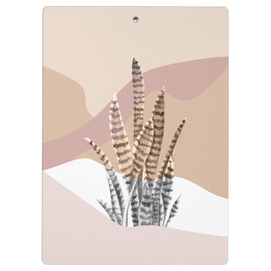 Boho Abstracte Moderne Succulent Klembord (Achterkant)
