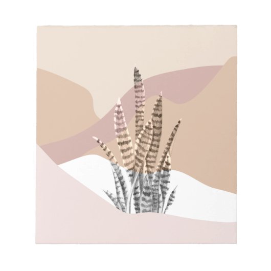 Boho Abstracte Moderne Succulent Notitieblok (Voorkant)