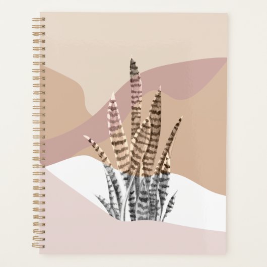 Boho Abstracte Moderne Succulent Planner (Voorkant)