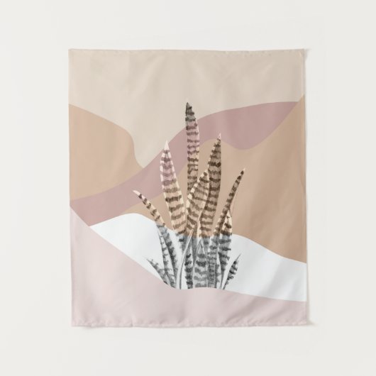 Boho Abstracte Moderne Succulent Wandkleed (Voorkant)