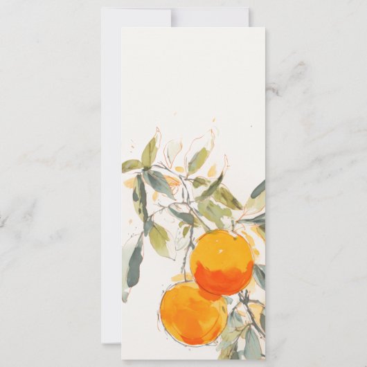 Boho Abstracte Oranje Tuin Trouw Menukaart Kaart (Achterkant)