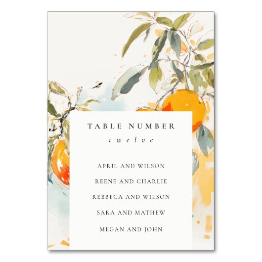 Boho Abstracte Oranje Tuin Trouwstoelen Kaart (Voorkant)