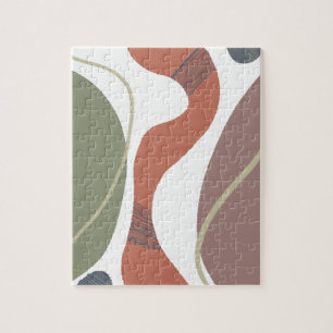 Boho Abstracte Organic Natural Tones Shapes Legpuzzel