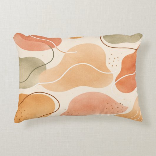 Boho Abstracte Organische Vorm Kussen - Aardse Ter (Voorkant)