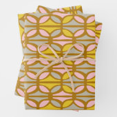 Boho Abstracte pasta's Patroon Roze Geel Inpakpapier Vel (In situ)