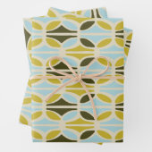 Boho Abstracte pasta's Pattern Green Blue Inpakpapier Vel (In situ)