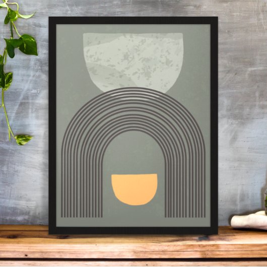Boho Abstracte Regenboog Illustratie Ontwerp Poster