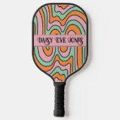 Boho Abstracte retro gepersonaliseerd Pickleball Paddle (Achterkant)