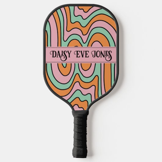 Boho Abstracte retro gepersonaliseerd Pickleball Paddle (Achterkant)