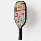 Boho Abstracte retro gepersonaliseerd Pickleball Paddle (Links)
