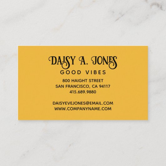 Boho Abstracte Sun Rays | Retro Visitekaartje (Achterkant)