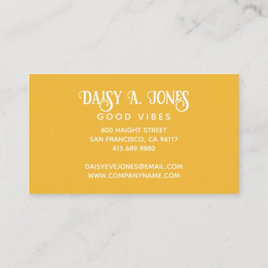 Boho Abstracte Sun Rays | Retro Visitekaartje (Achterkant)