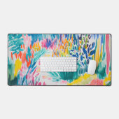 Boho Abstracte Tuin met Wilde Bloemen Bureaumat (Keyboard & Muis)