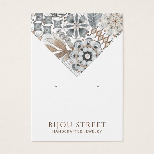 Boho Abstracte Vormen Aardse Oorbel Display Kaart (Voorkant)