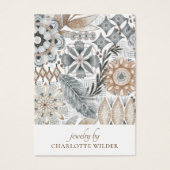 Boho Abstracte Vormen Aardse Oorbel Display Kaart (Voorkant)