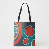 Boho abstracte vormen, kleurrijke lijnkunst tote bag (Voorkant)