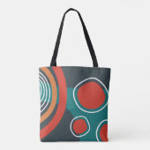 Boho abstracte vormen, kleurrijke lijnkunst tote bag (Achterkant)