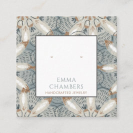 Boho Abstracte Vormen Oorbel Display Kaart Vierkante Visitekaartje