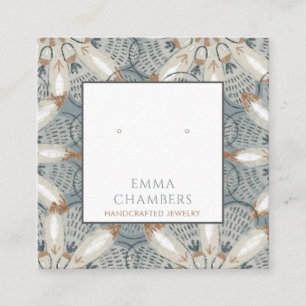 Boho Abstracte Vormen Oorbel Display Kaart Vierkante Visitekaartje