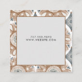 Boho Abstracte Vormen Oorbel Display Kaart Vierkante Visitekaartje (Achterkant)