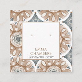 Boho Abstracte Vormen Oorbel Display Kaart Vierkante Visitekaartje