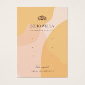 Boho Abstracte Vormen Oorbel Vertoning met Logo Visitekaartje (Voorkant)