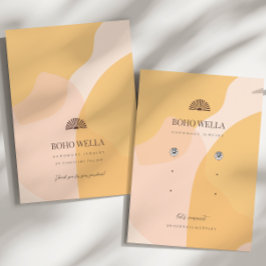 Boho Abstracte Vormen Oorbel Vertoning met Logo Visitekaartje