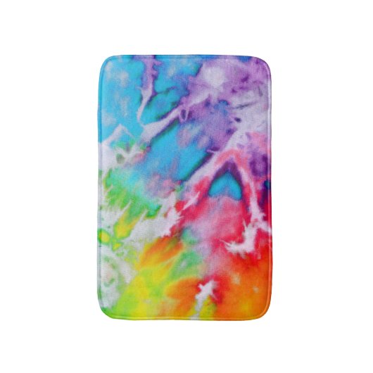 Boho Abstracte Waterverf Rainbow Batik Tie Dye Art Badmat (Voorkant Verticaal)