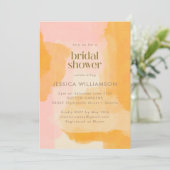 Boho Abstracte Waterverf Roze Geel Vrijgezellenfee Kaart (Staand voorkant)