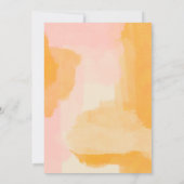 Boho Abstracte Waterverf Roze Geel Vrijgezellenfee Kaart (Achterkant)