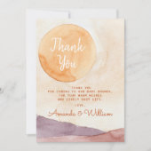 Boho Abstracte woestijn en Sunshine Baby shower Bedankkaart (Voorkant)