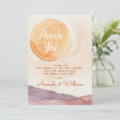 Boho Abstracte woestijn en Sunshine Baby shower Bedankkaart (Staand voorkant)