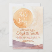Boho Abstracte woestijn en Sunshine Baby shower Kaart (Voorkant)