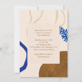 Boho Abstracte Zomerbruiloft Aardige Neutrals Blau Kaart (Voorkant)