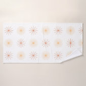 Boho abstracte zon stoot piek oranje wit badhanddoek (Badhanddoek)