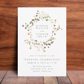 Boho Abundance Dried Wildflower Pampas Wedding Kaart