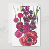 Boho Acrylic Flowers Wedding Kaart (Achterkant)