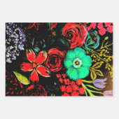 Boho-acrylschildering bloemontwerp inpakpapier vel (Voorkant 3)